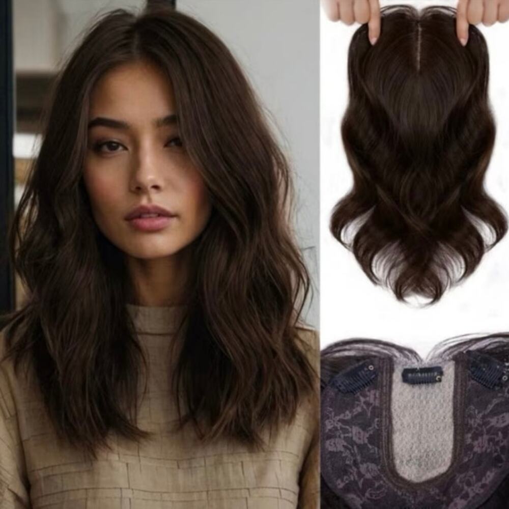 14” black hair topper NEW